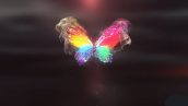 دانلود افترافکت لوگو با نمایش پروانه رنگارنگ با ذرات نوری